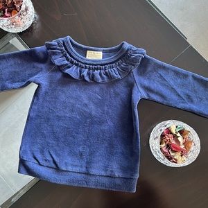 First Impressions Baby Girl Velour Ruffle Shirt size 3-6M